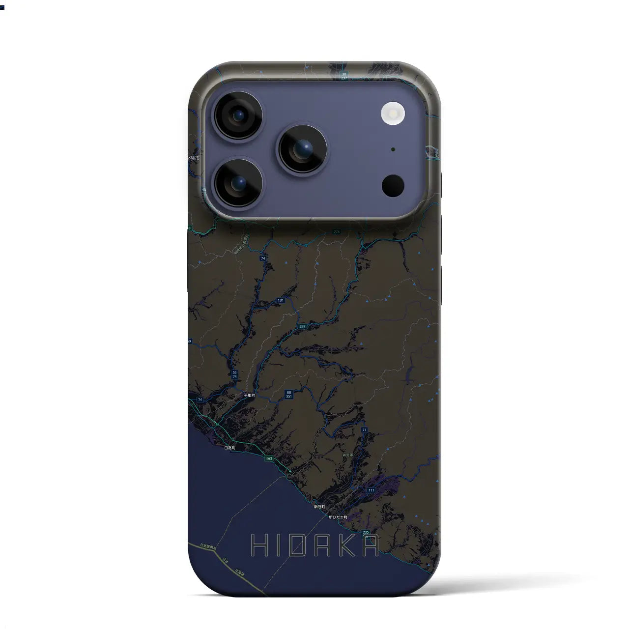 【日高(北海道)】地図柄iPhoneケース(バックカバータイプ)