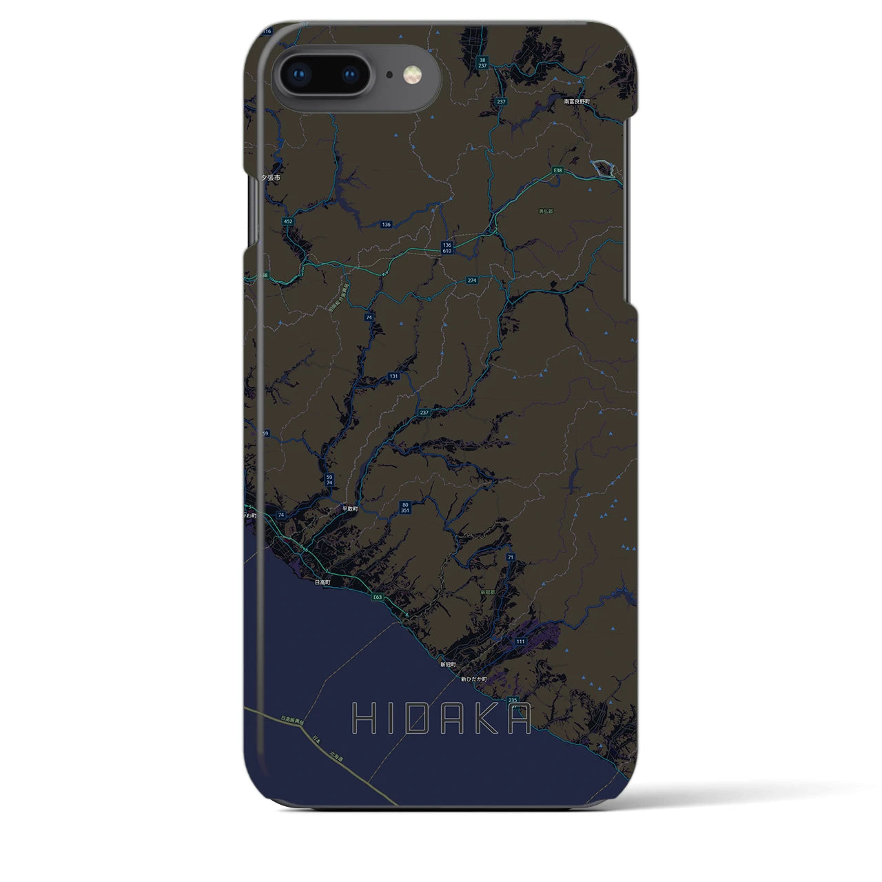 【日高(北海道)】地図柄iPhoneケース(バックカバータイプ)