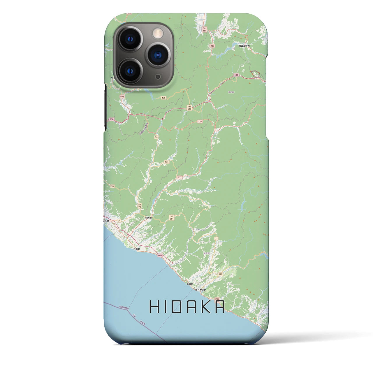 【日高(北海道)】地図柄iPhoneケース(バックカバータイプ)