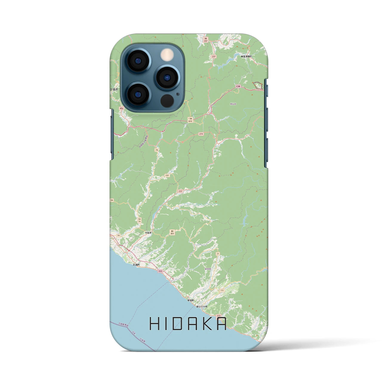 【日高(北海道)】地図柄iPhoneケース(バックカバータイプ)