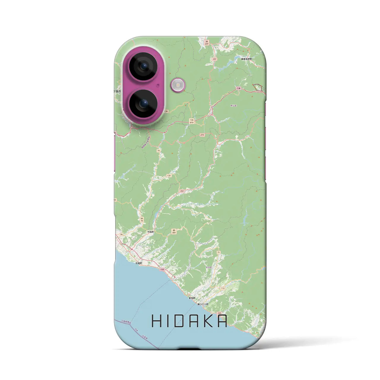【日高(北海道)】地図柄iPhoneケース(バックカバータイプ)