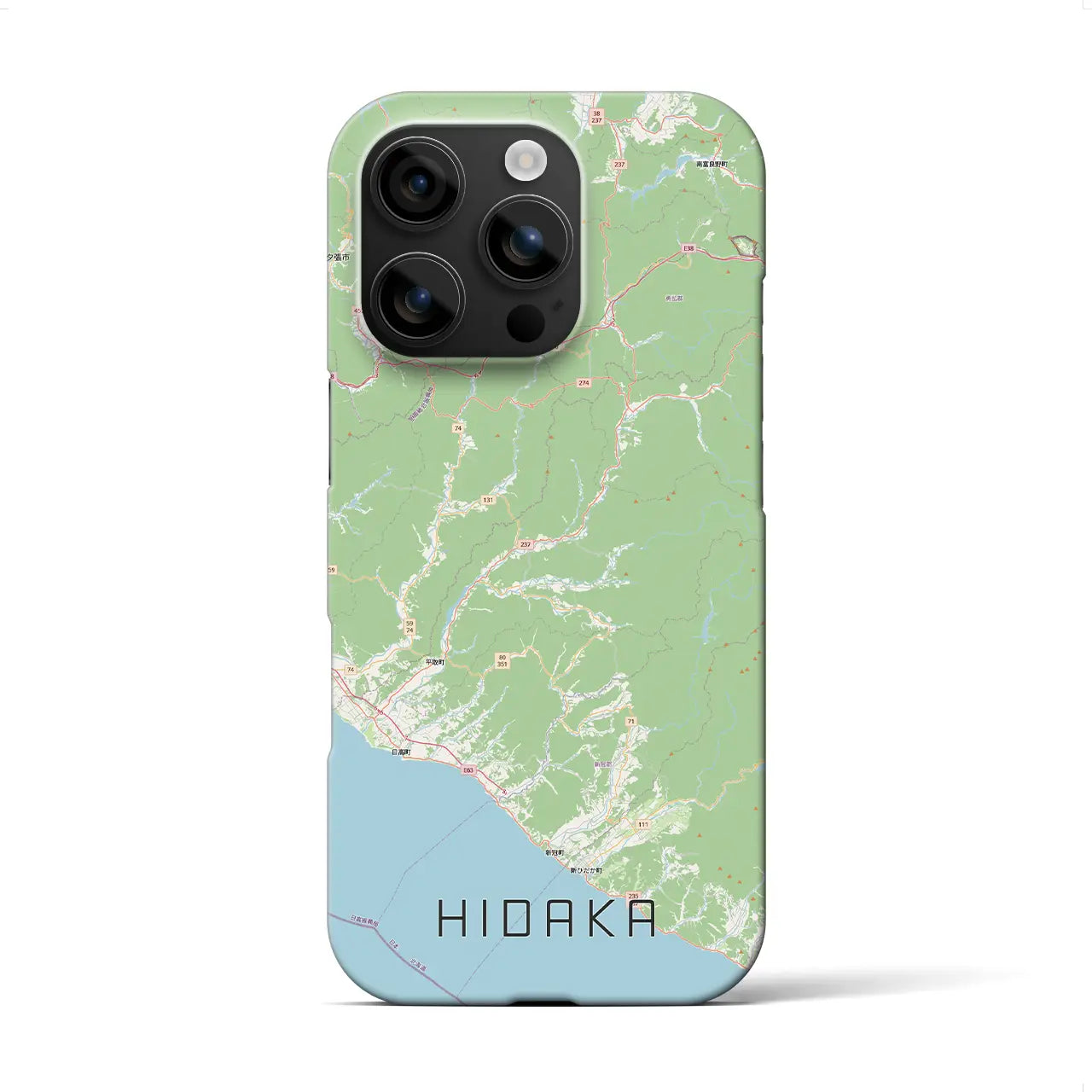 【日高(北海道)】地図柄iPhoneケース(バックカバータイプ)
