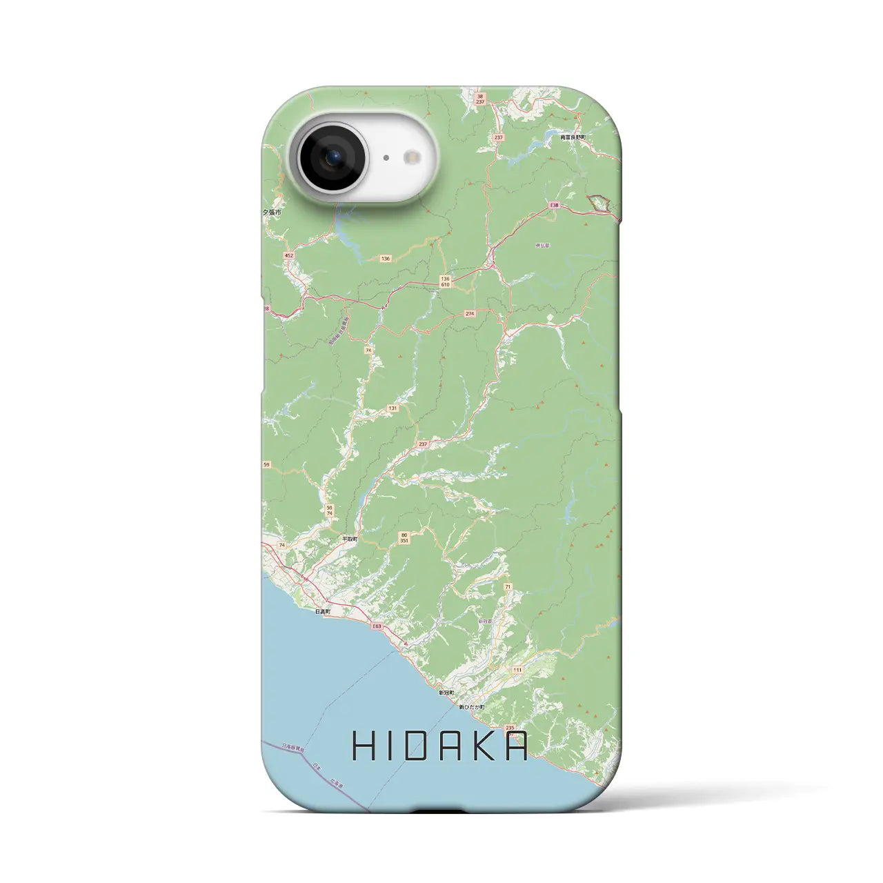 【日高(北海道)】地図柄iPhoneケース(バックカバータイプ)