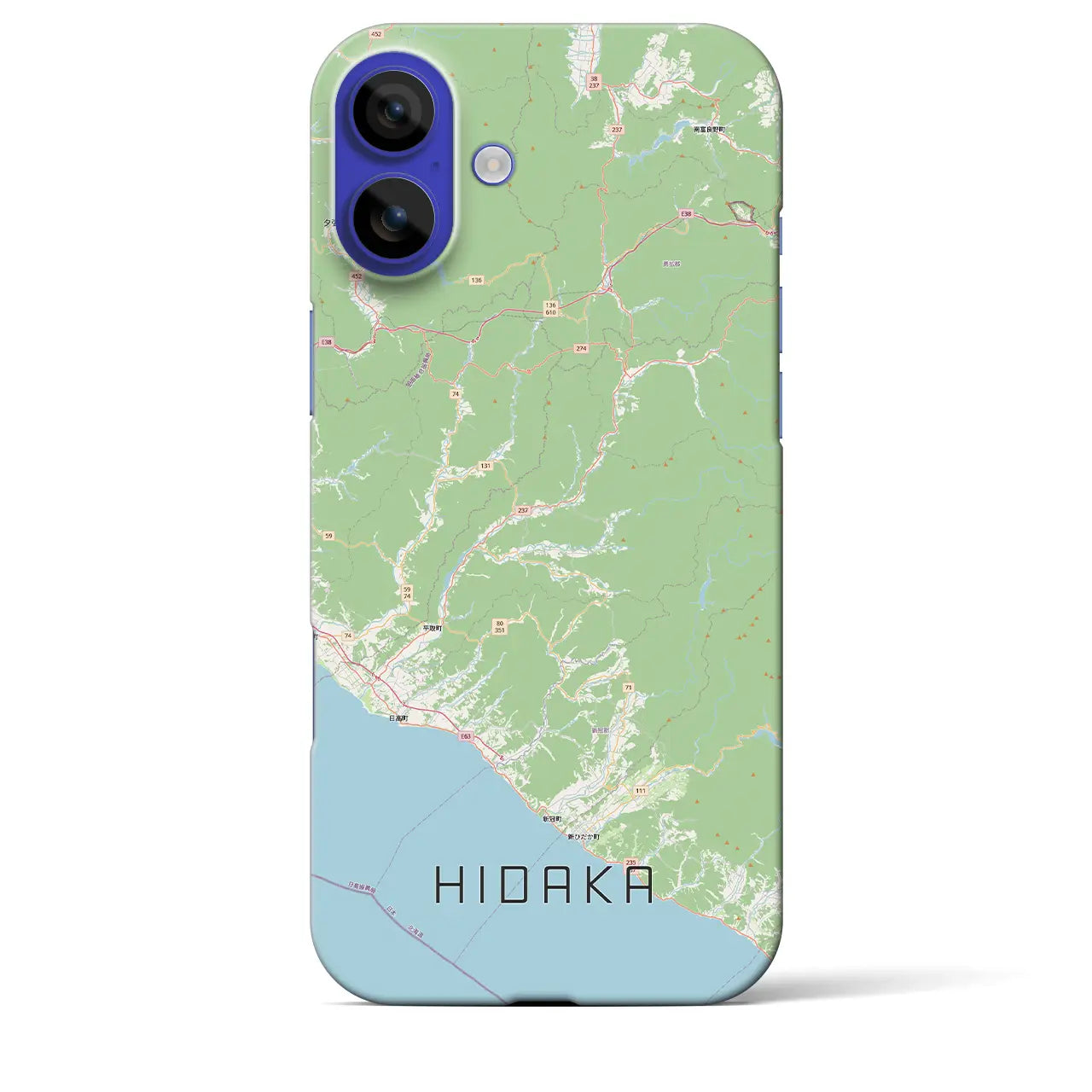 【日高(北海道)】地図柄iPhoneケース(バックカバータイプ)ナチュラル・iPhone 16 Pro Max 用