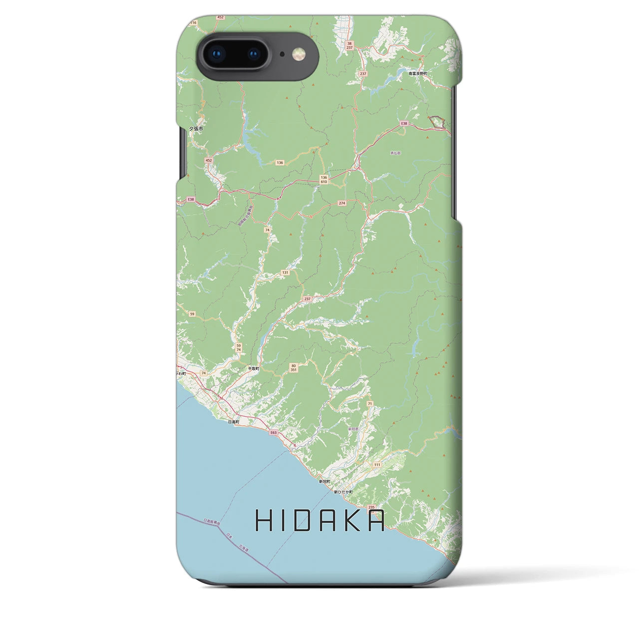 【日高(北海道)】地図柄iPhoneケース(バックカバータイプ)