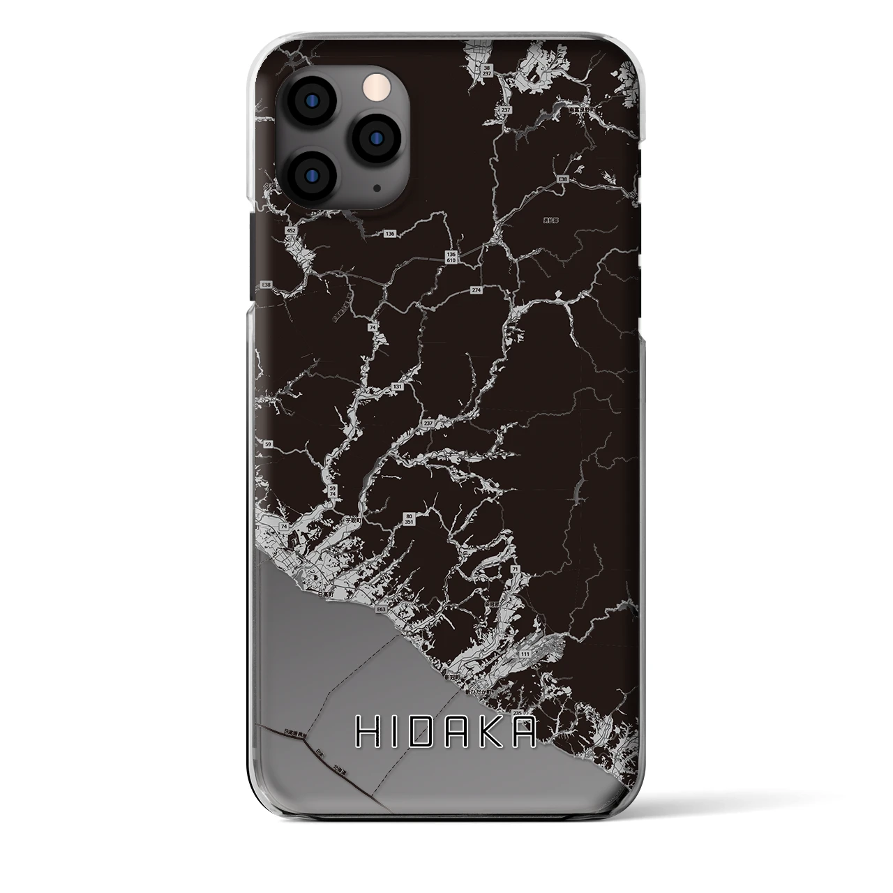 【日高(北海道)】地図柄iPhoneケース(クリアタイプ)