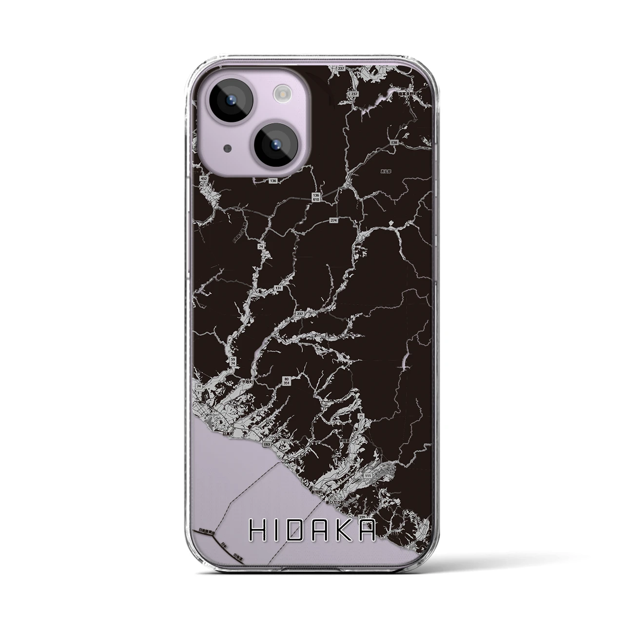 【日高(北海道)】地図柄iPhoneケース(クリアタイプ)