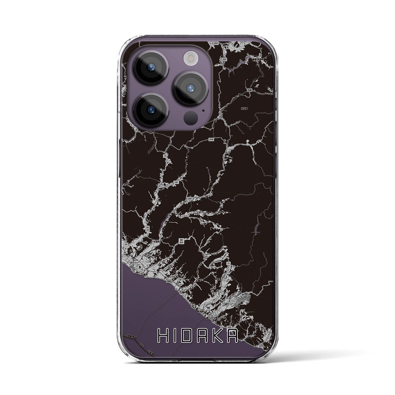 【日高(北海道)】地図柄iPhoneケース(クリアタイプ)