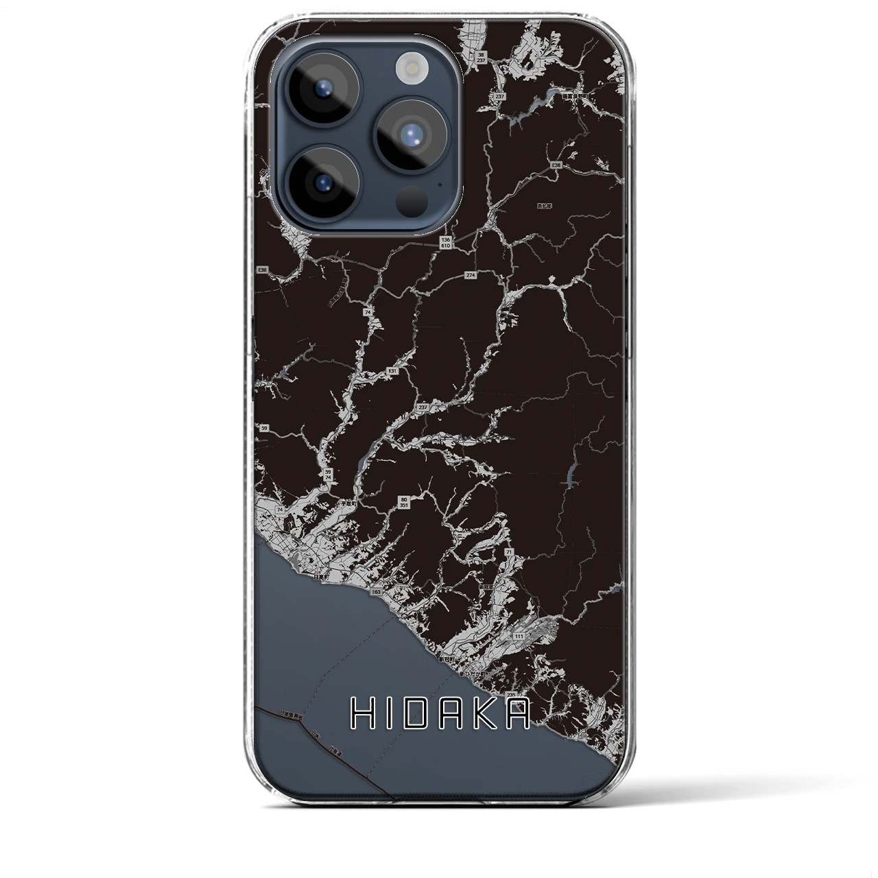 【日高(北海道)】地図柄iPhoneケース(クリアタイプ)