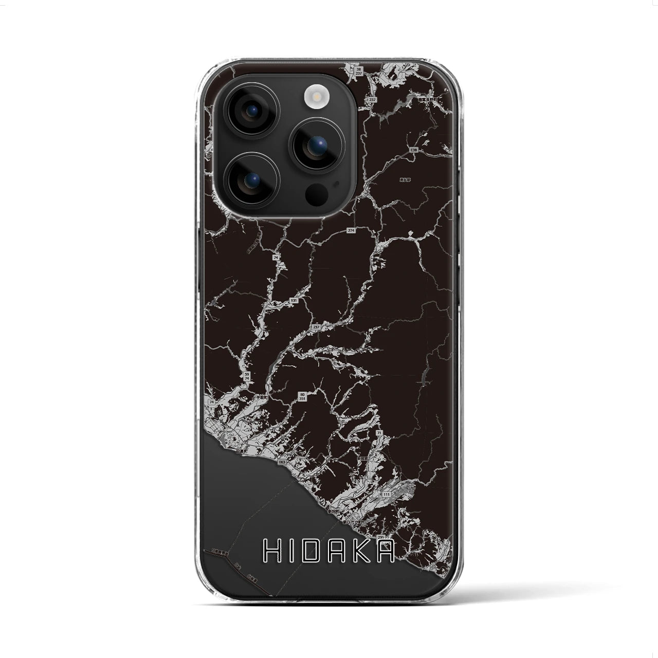 【日高(北海道)】地図柄iPhoneケース(クリアタイプ)