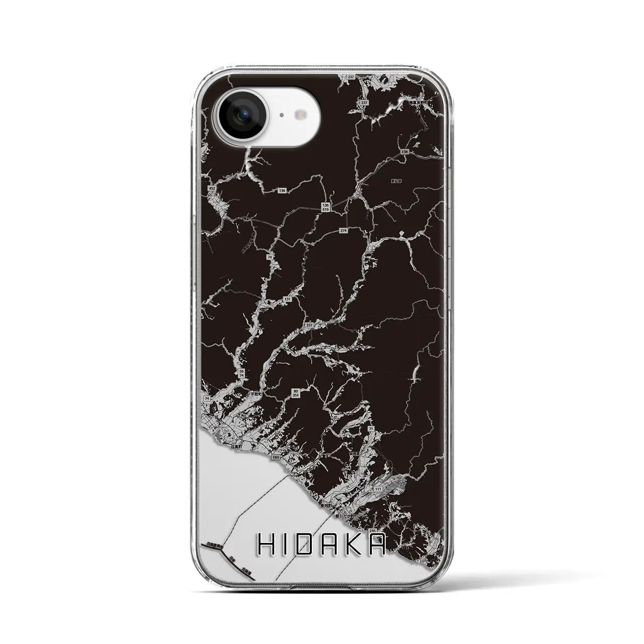 【日高(北海道)】地図柄iPhoneケース(クリアタイプ)