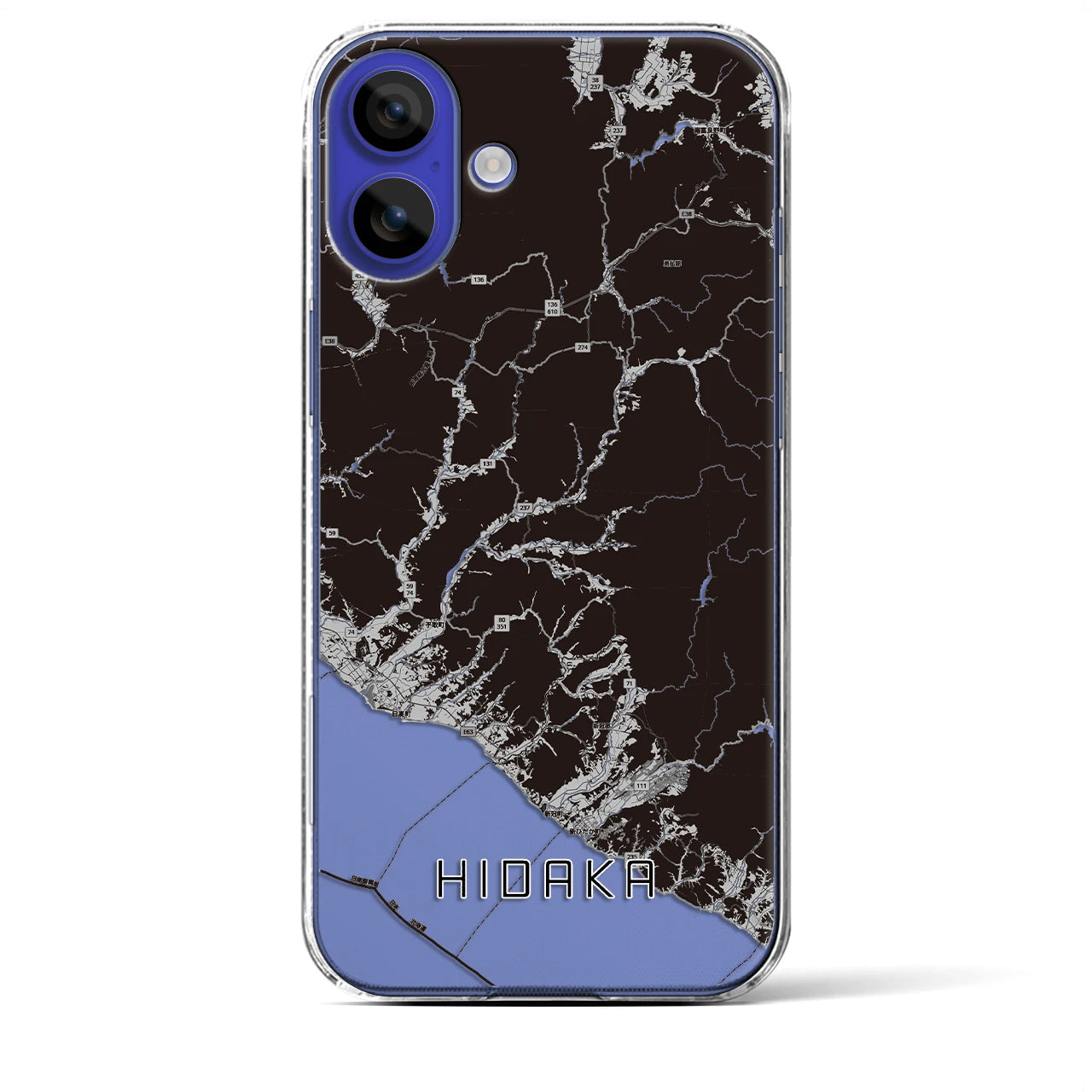 【日高(北海道)】地図柄iPhoneケース(クリアタイプ)