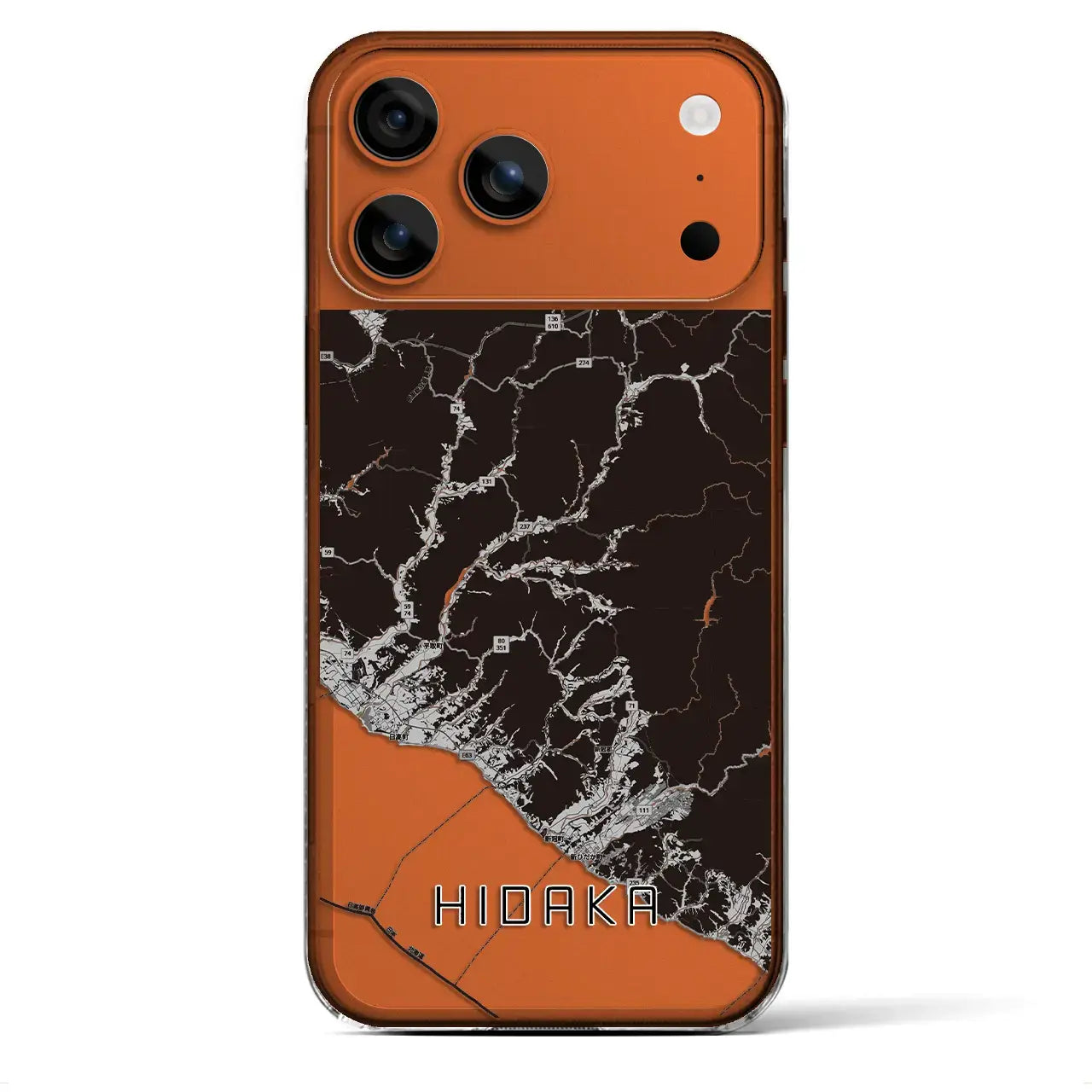 【日高(北海道)】地図柄iPhoneケース(クリアタイプ)