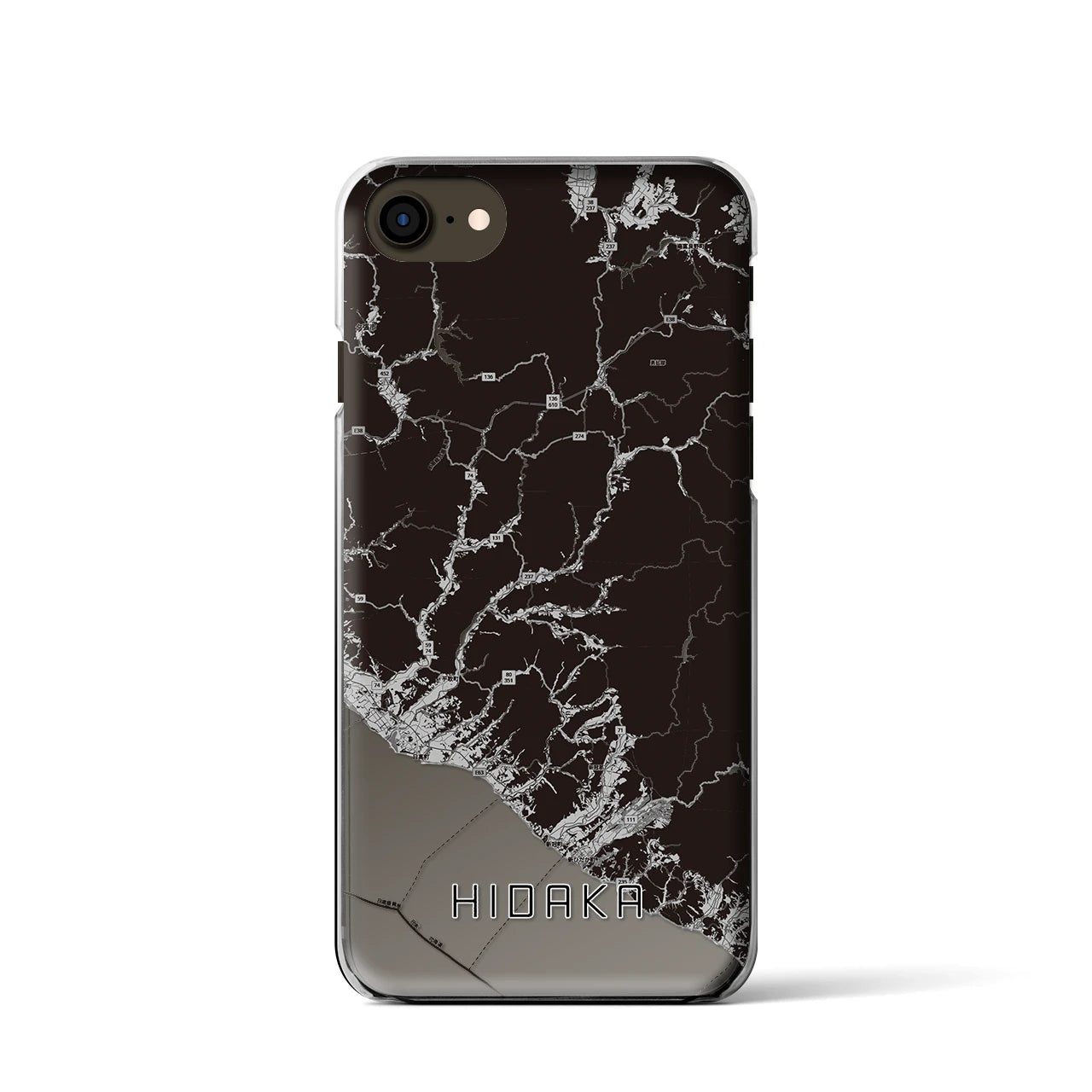 【日高(北海道)】地図柄iPhoneケース(クリアタイプ)