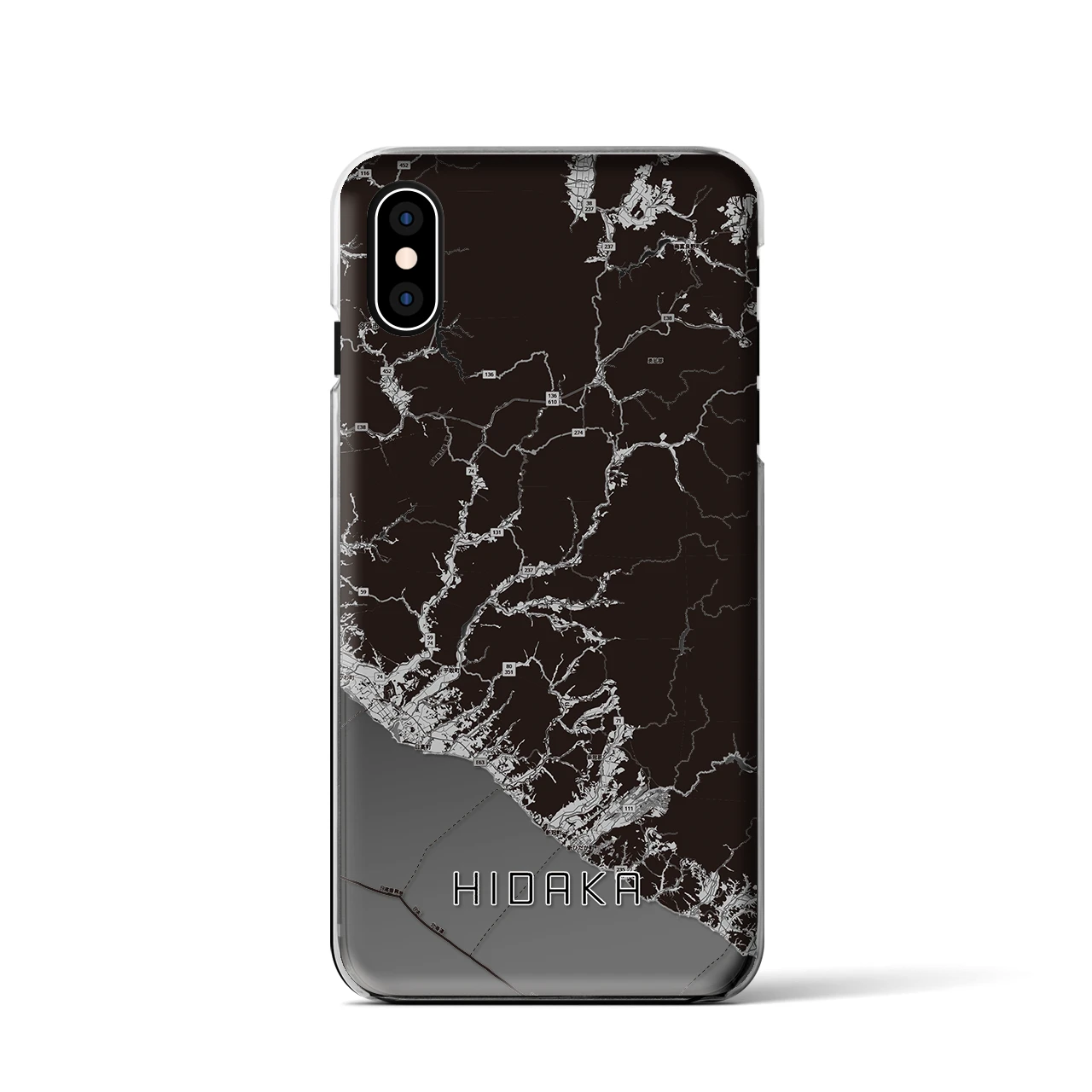 【日高(北海道)】地図柄iPhoneケース(クリアタイプ)