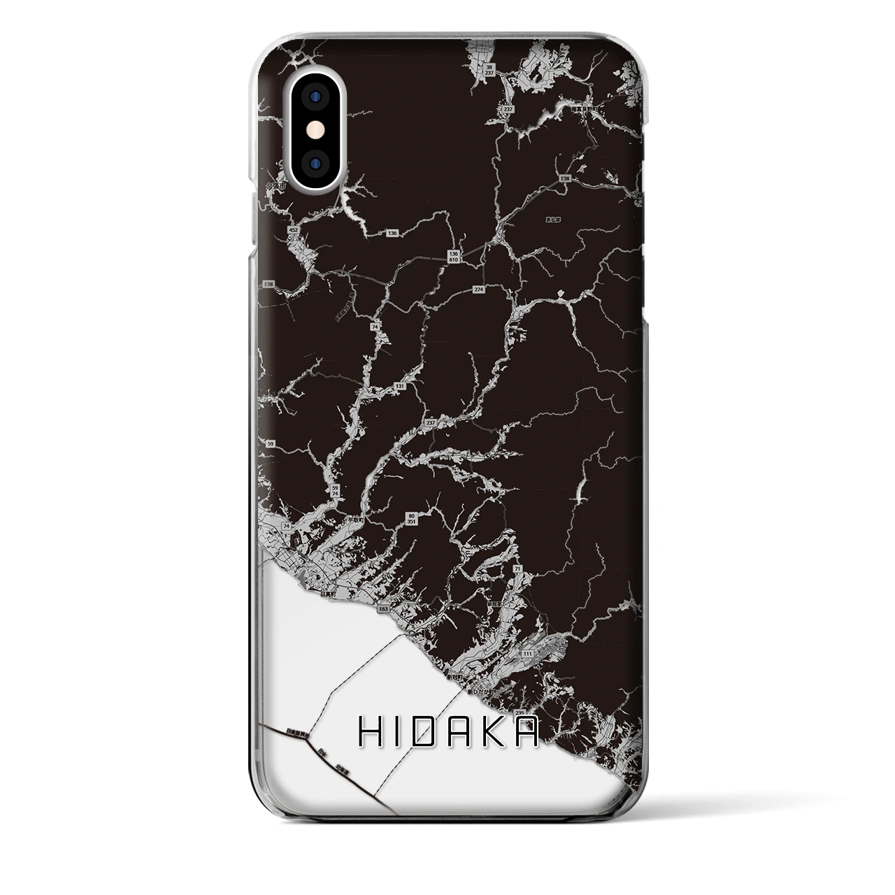 【日高(北海道)】地図柄iPhoneケース(クリアタイプ)