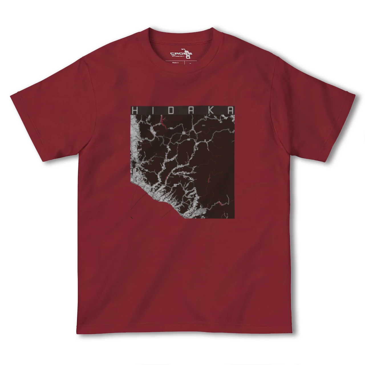 【日高(北海道)】地図柄ヘビーウェイトTシャツ