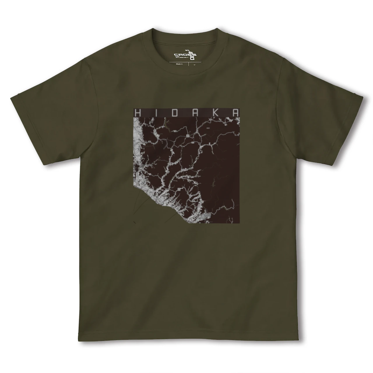 【日高(北海道)】地図柄ヘビーウェイトTシャツ