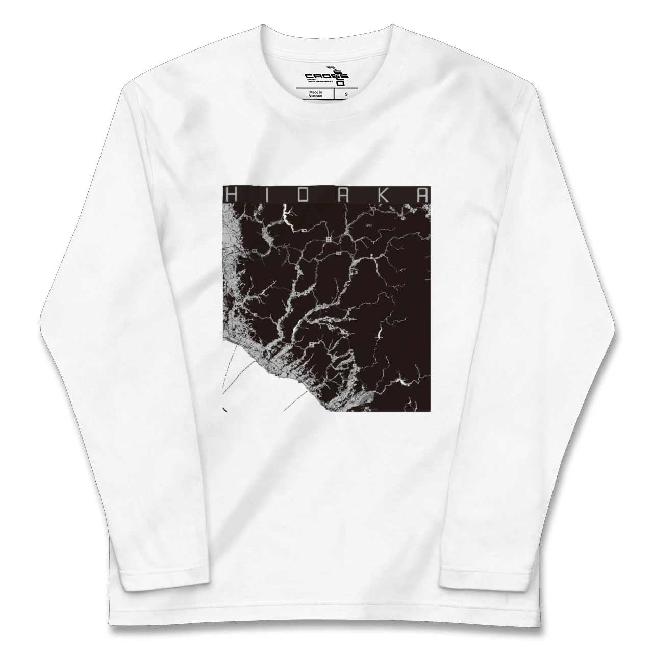 【日高(北海道)(北海道)】地図柄ロングスリーブTシャツ