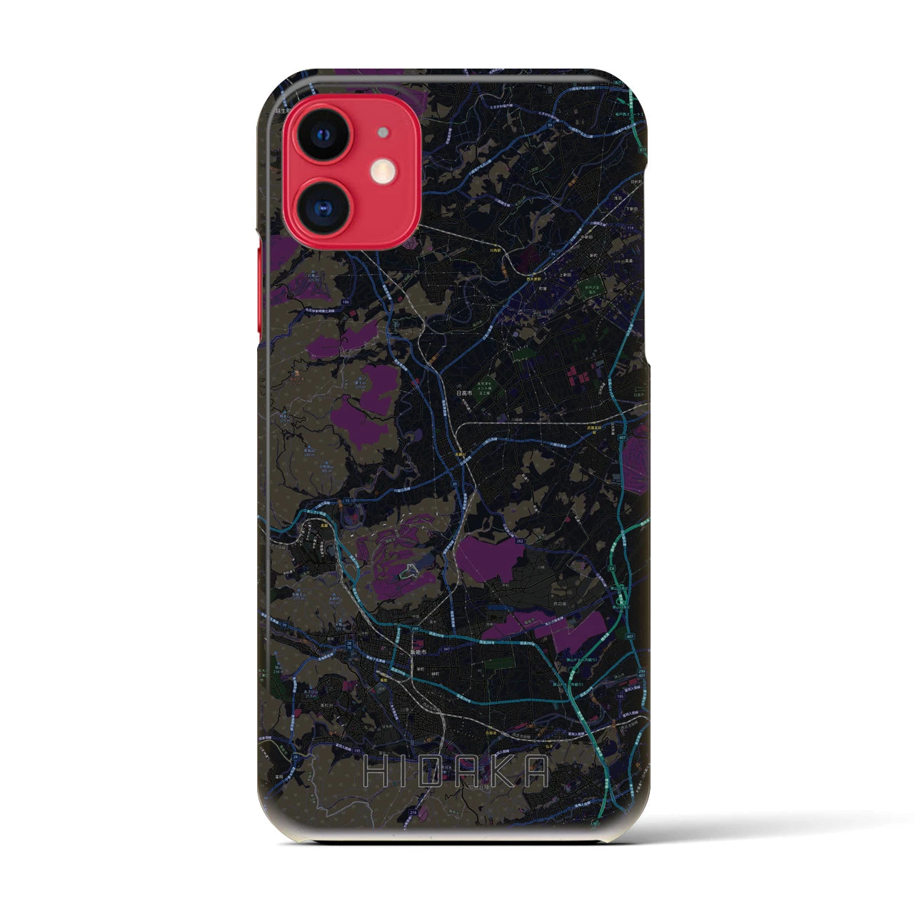 【日高(埼玉県)】地図柄iPhoneケース(バックカバータイプ)