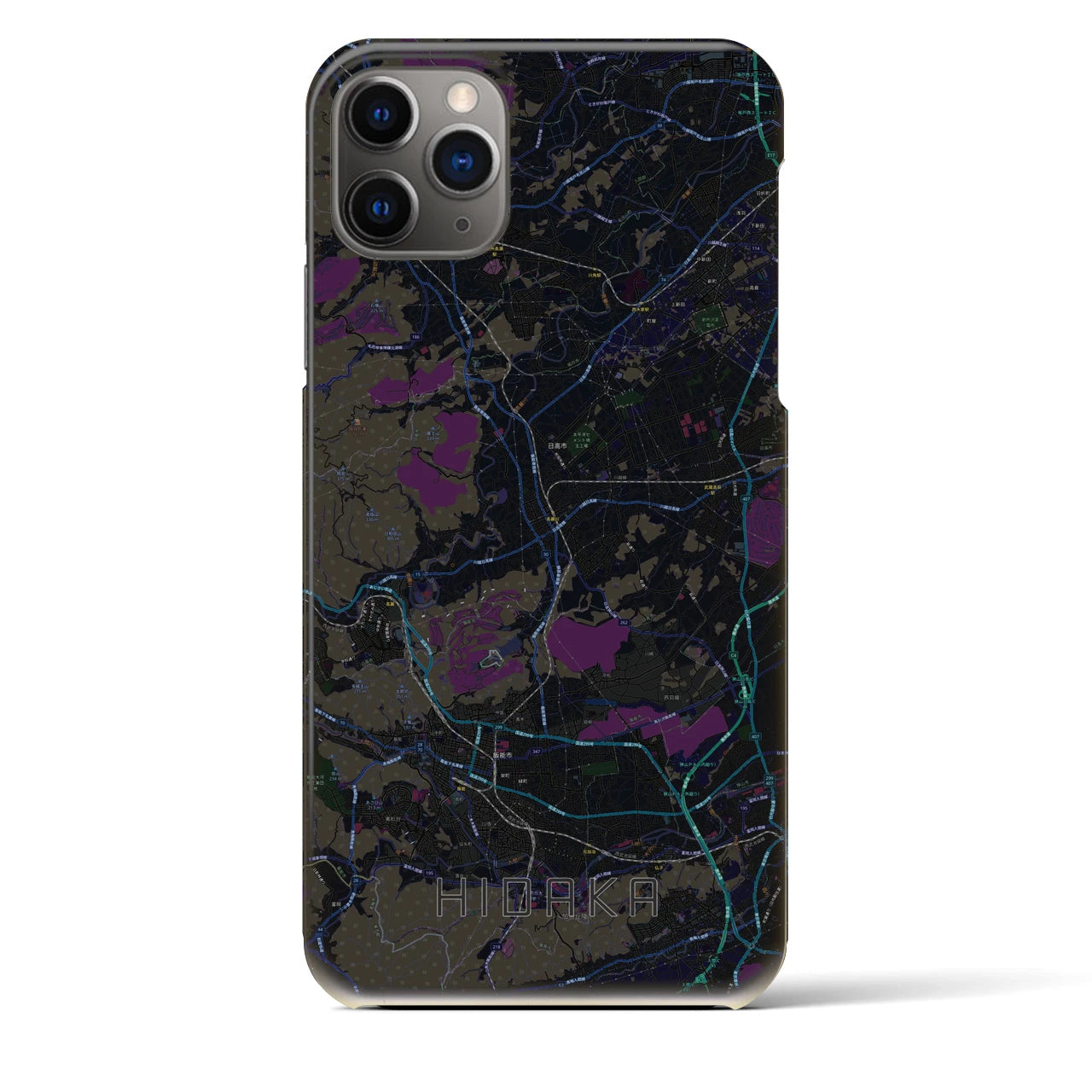 【日高(埼玉県)】地図柄iPhoneケース(バックカバータイプ)