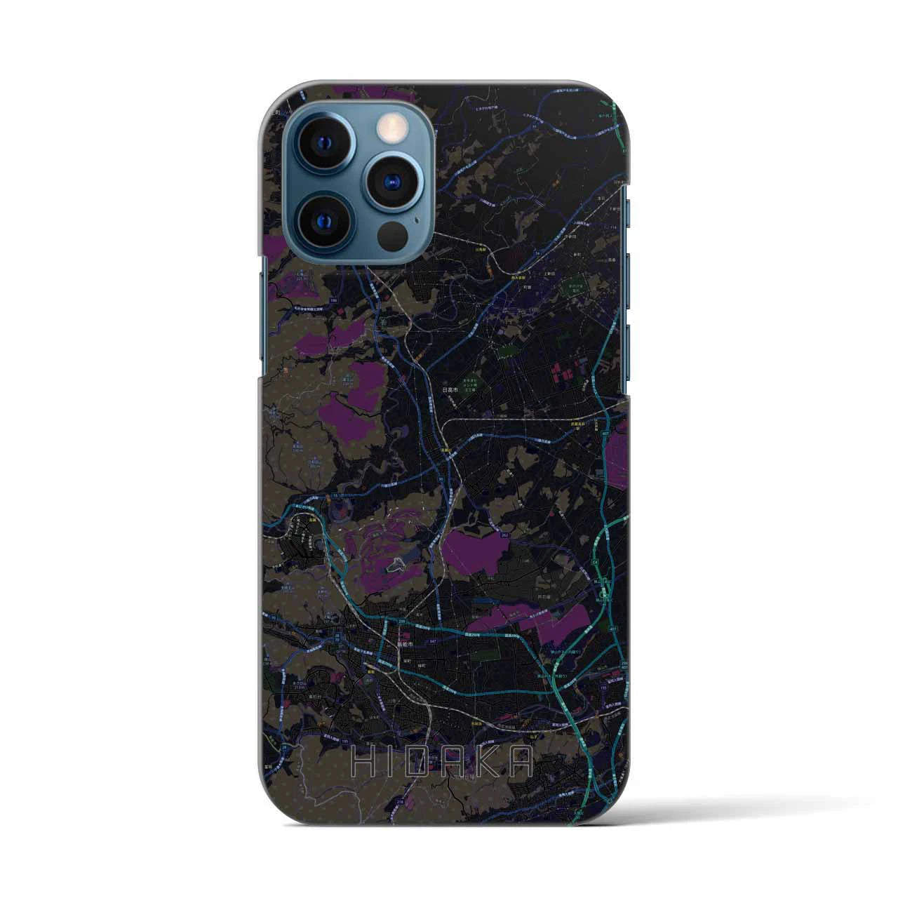 【日高(埼玉県)】地図柄iPhoneケース(バックカバータイプ)