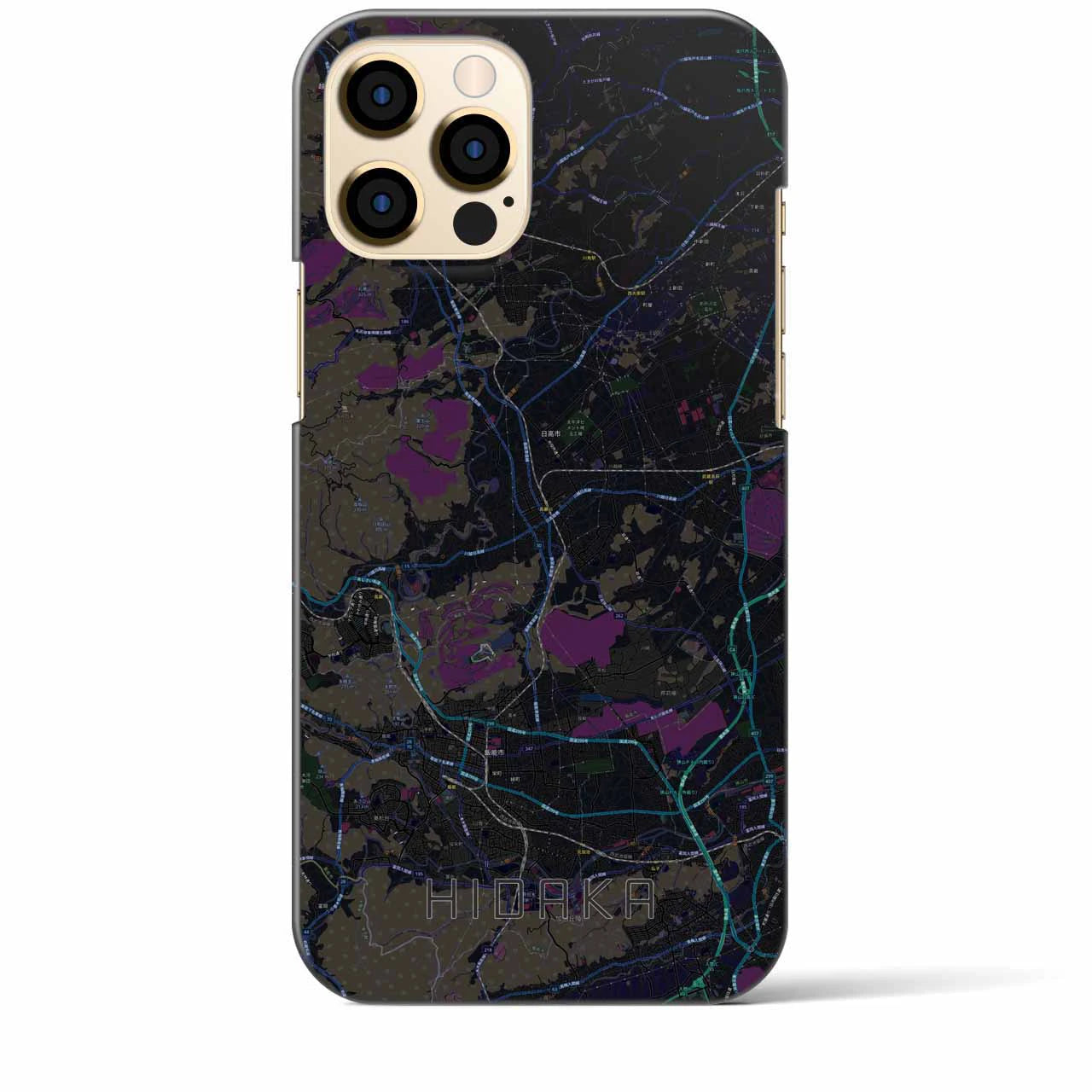 【日高(埼玉県)】地図柄iPhoneケース(バックカバータイプ)