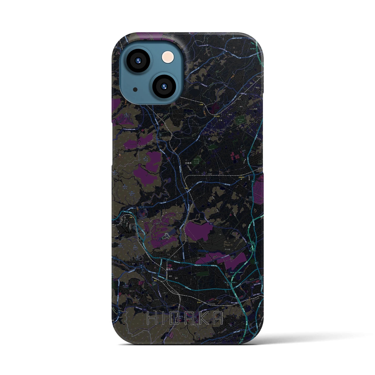 【日高(埼玉県)】地図柄iPhoneケース(バックカバータイプ)