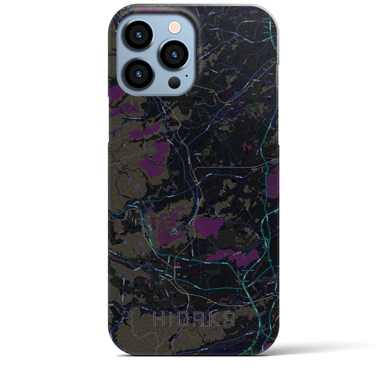 【日高(埼玉県)】地図柄iPhoneケース(バックカバータイプ)