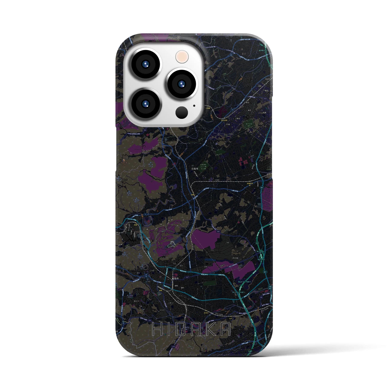 【日高(埼玉県)】地図柄iPhoneケース(バックカバータイプ)