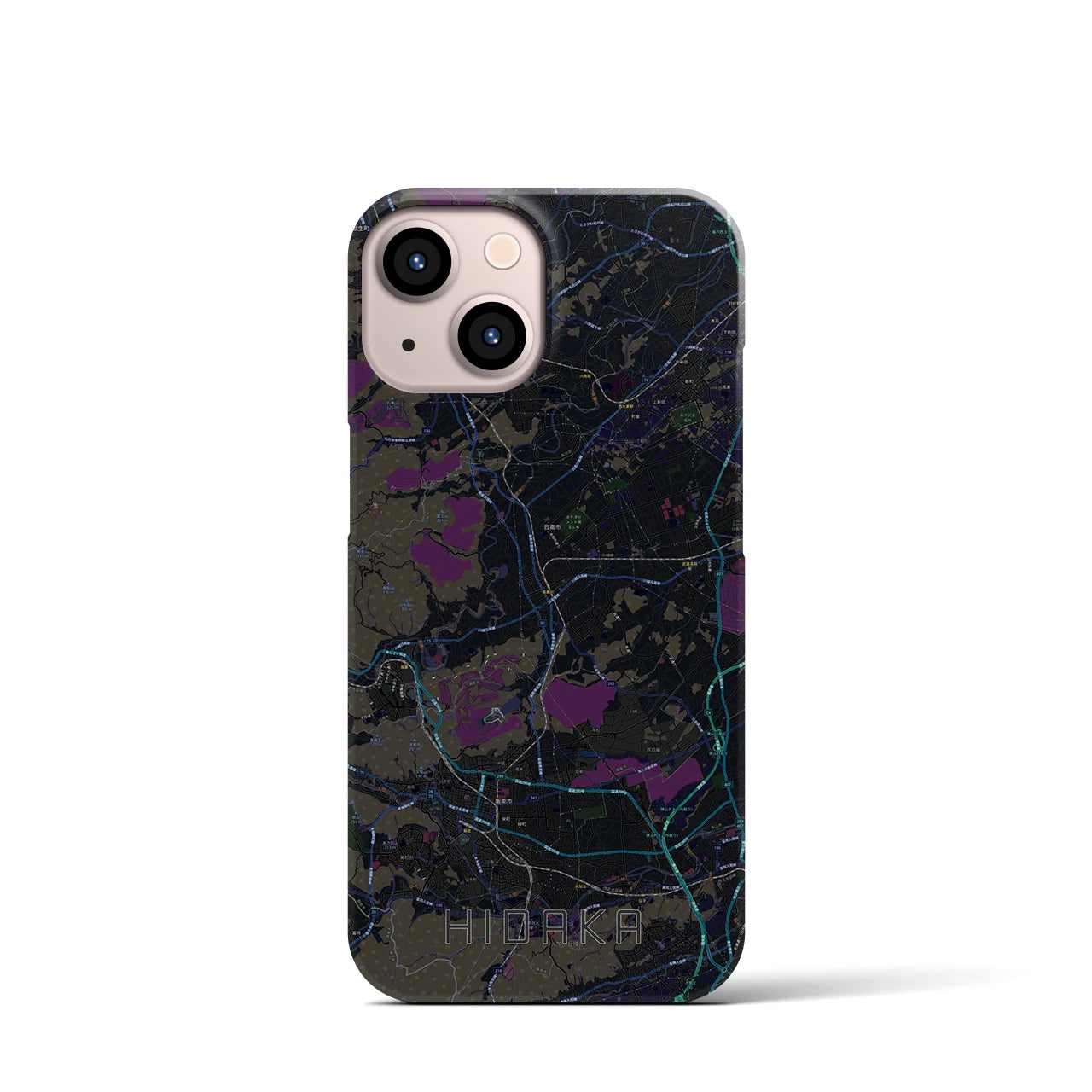 【日高(埼玉県)】地図柄iPhoneケース(バックカバータイプ)