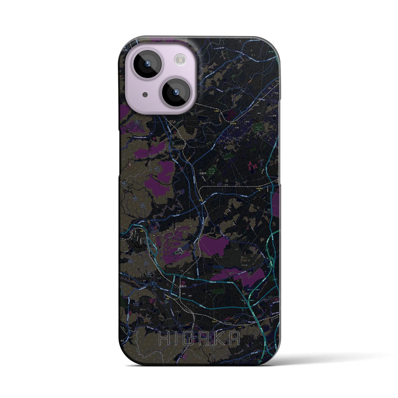【日高(埼玉県)】地図柄iPhoneケース(バックカバータイプ)