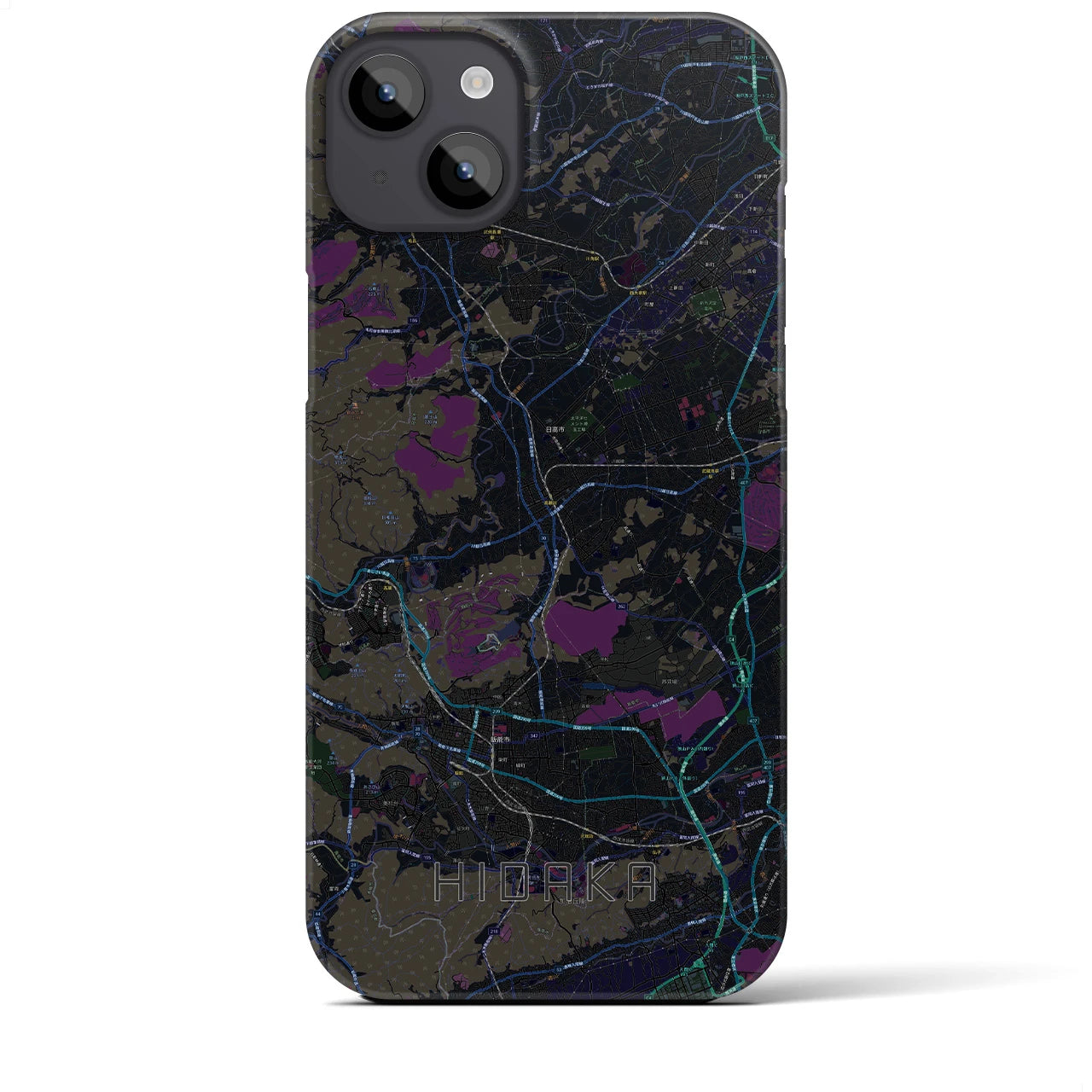 【日高(埼玉県)】地図柄iPhoneケース(バックカバータイプ)