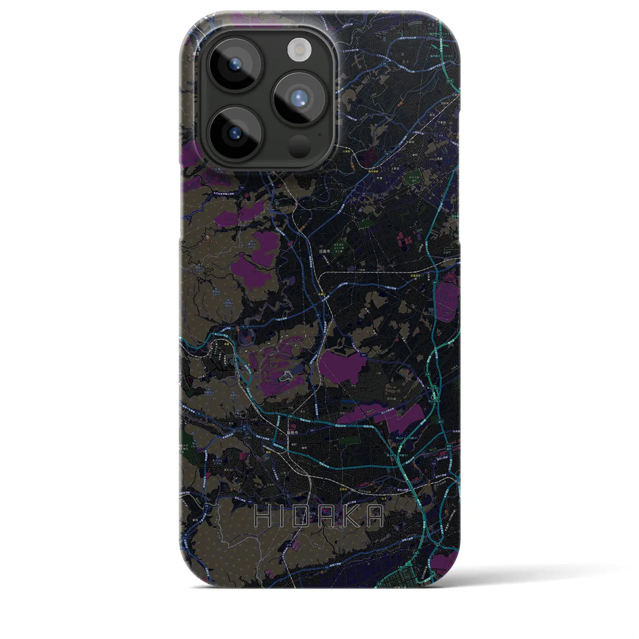 【日高(埼玉県)】地図柄iPhoneケース(バックカバータイプ)