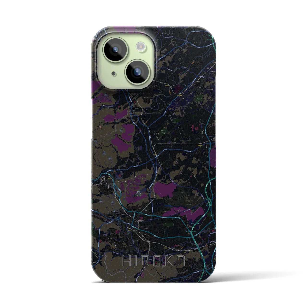 【日高(埼玉県)】地図柄iPhoneケース(バックカバータイプ)