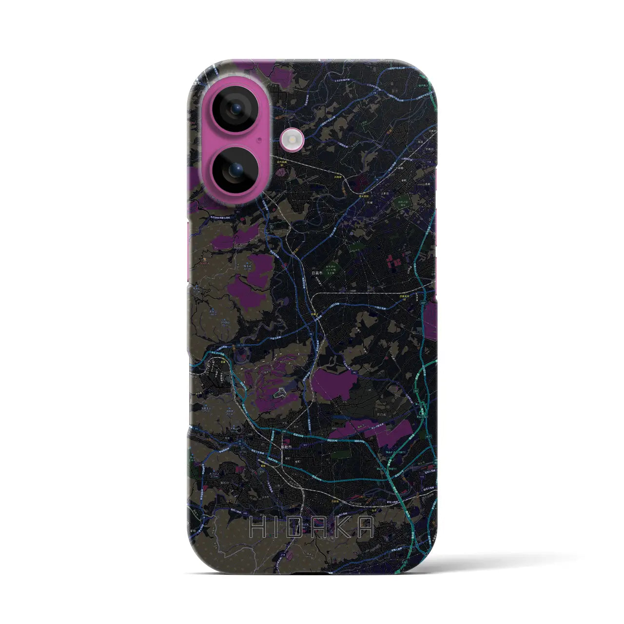 【日高(埼玉県)】地図柄iPhoneケース(バックカバータイプ)