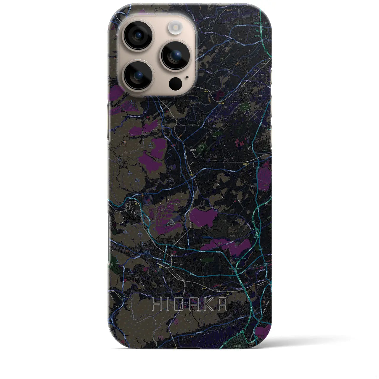 【日高(埼玉県)】地図柄iPhoneケース(バックカバータイプ)