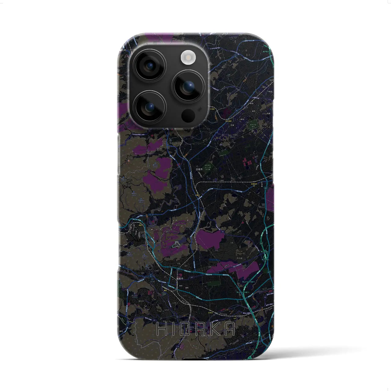 【日高(埼玉県)】地図柄iPhoneケース(バックカバータイプ)