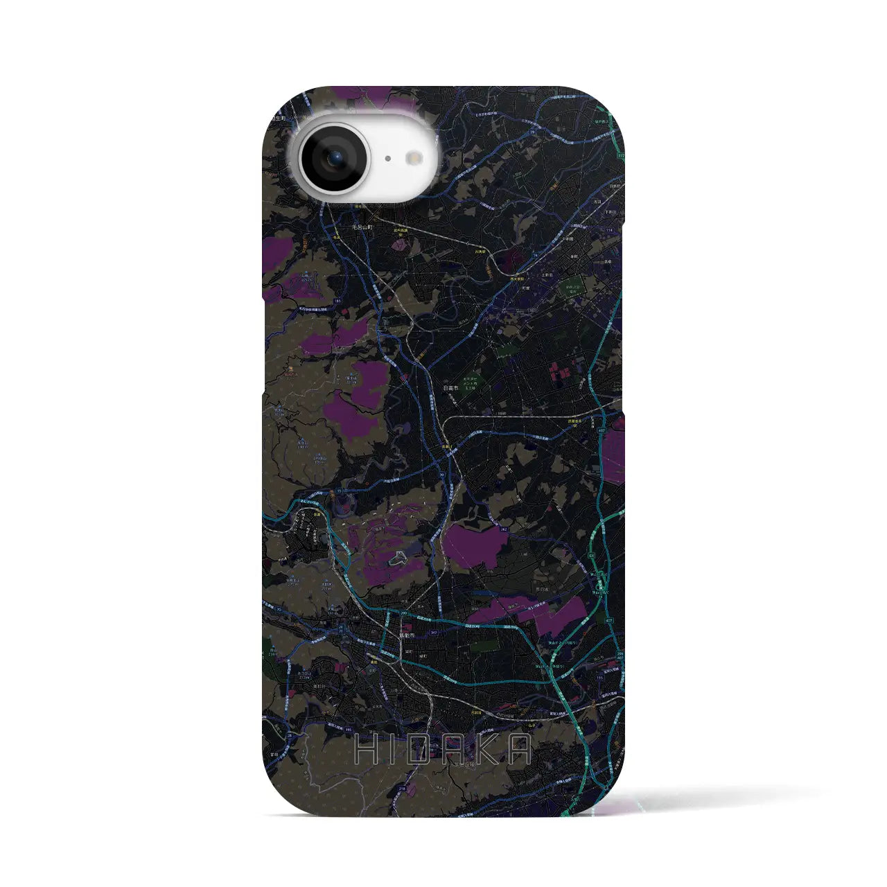 【日高(埼玉県)】地図柄iPhoneケース(バックカバータイプ)