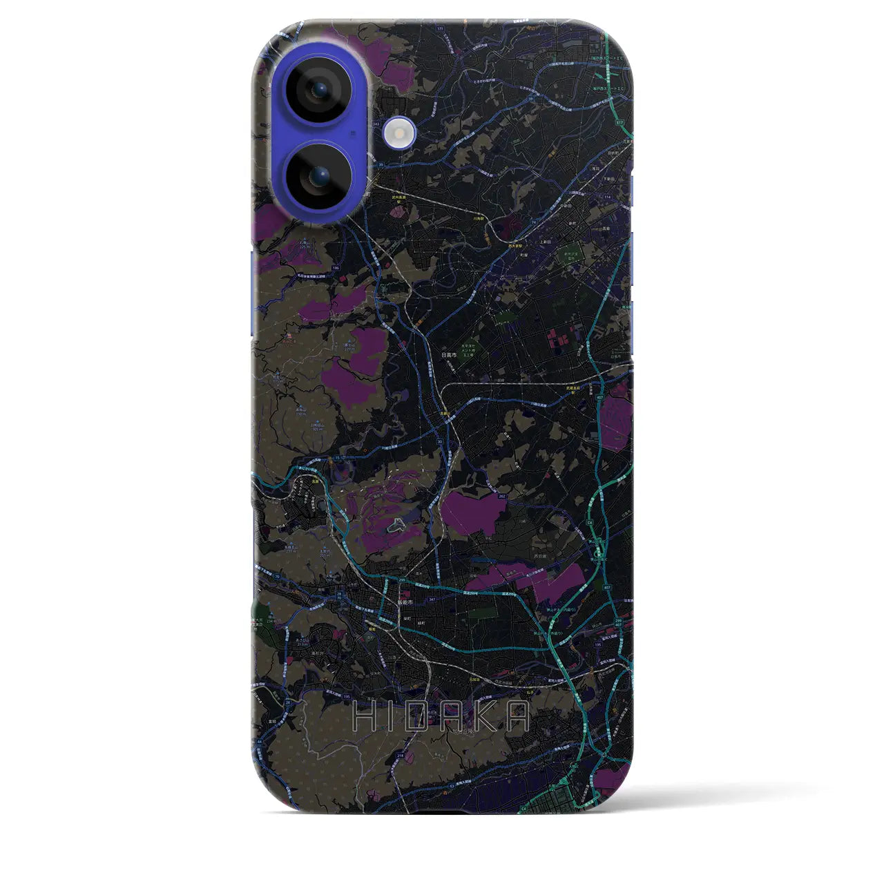 【日高(埼玉県)】地図柄iPhoneケース(バックカバータイプ)