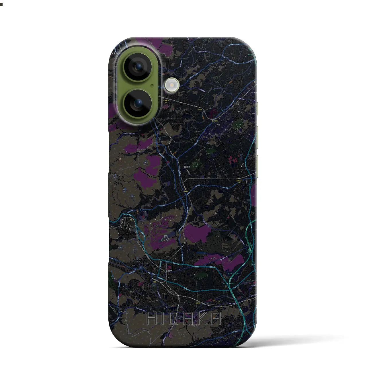 【日高(埼玉県)】地図柄iPhoneケース(バックカバータイプ)