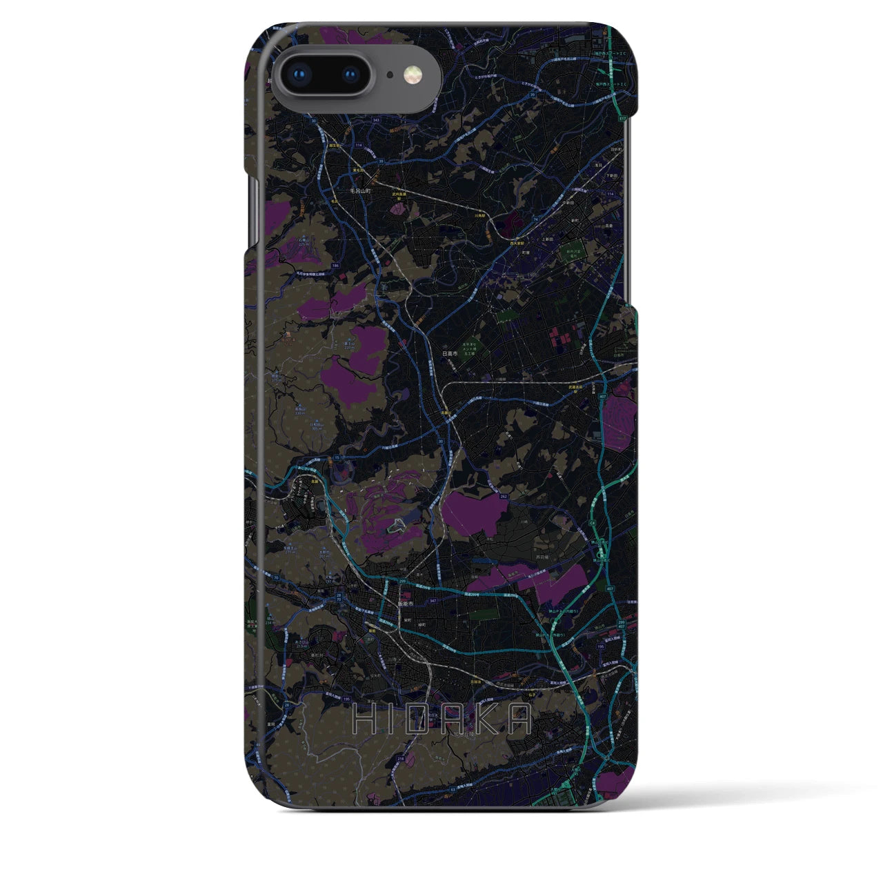 【日高(埼玉県)】地図柄iPhoneケース(バックカバータイプ)