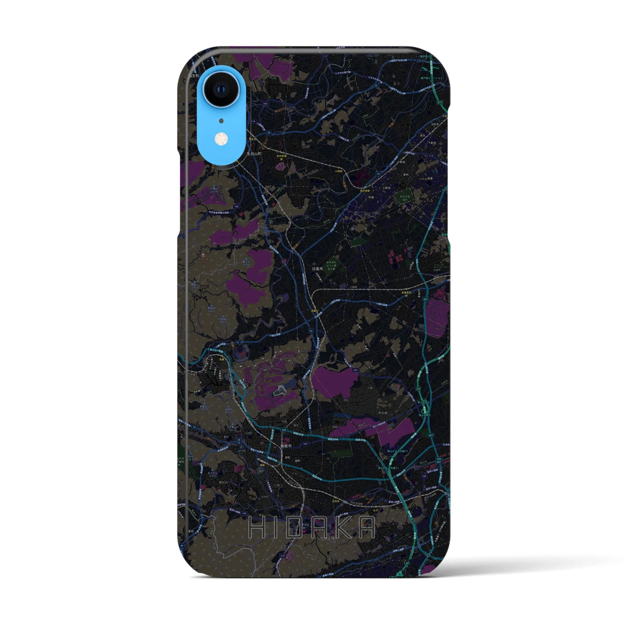 【日高(埼玉県)】地図柄iPhoneケース(バックカバータイプ)