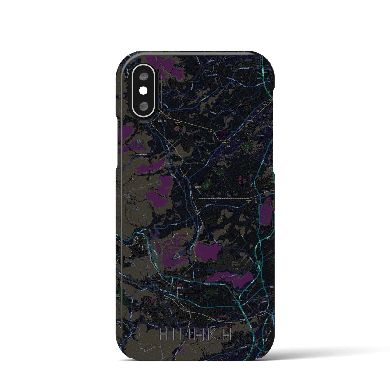 【日高(埼玉県)】地図柄iPhoneケース(バックカバータイプ)