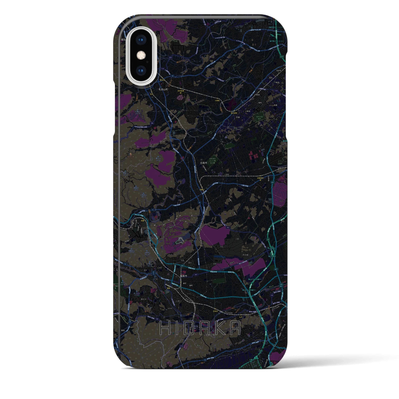 【日高(埼玉県)】地図柄iPhoneケース(バックカバータイプ)