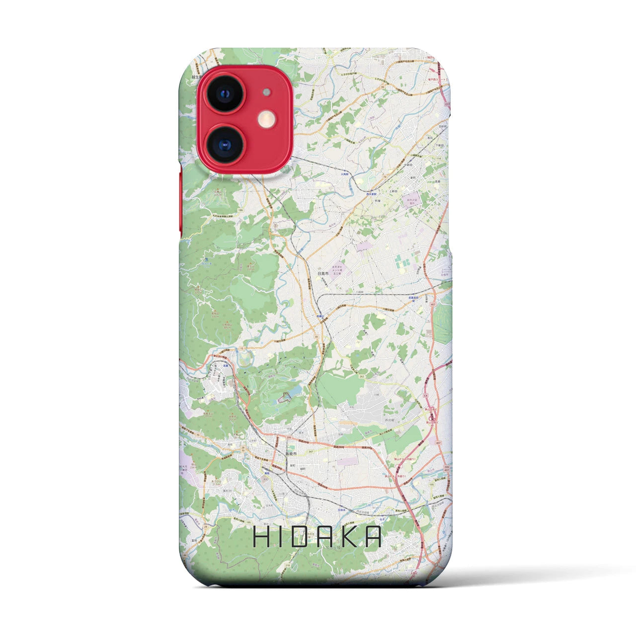 【日高(埼玉県)】地図柄iPhoneケース(バックカバータイプ)