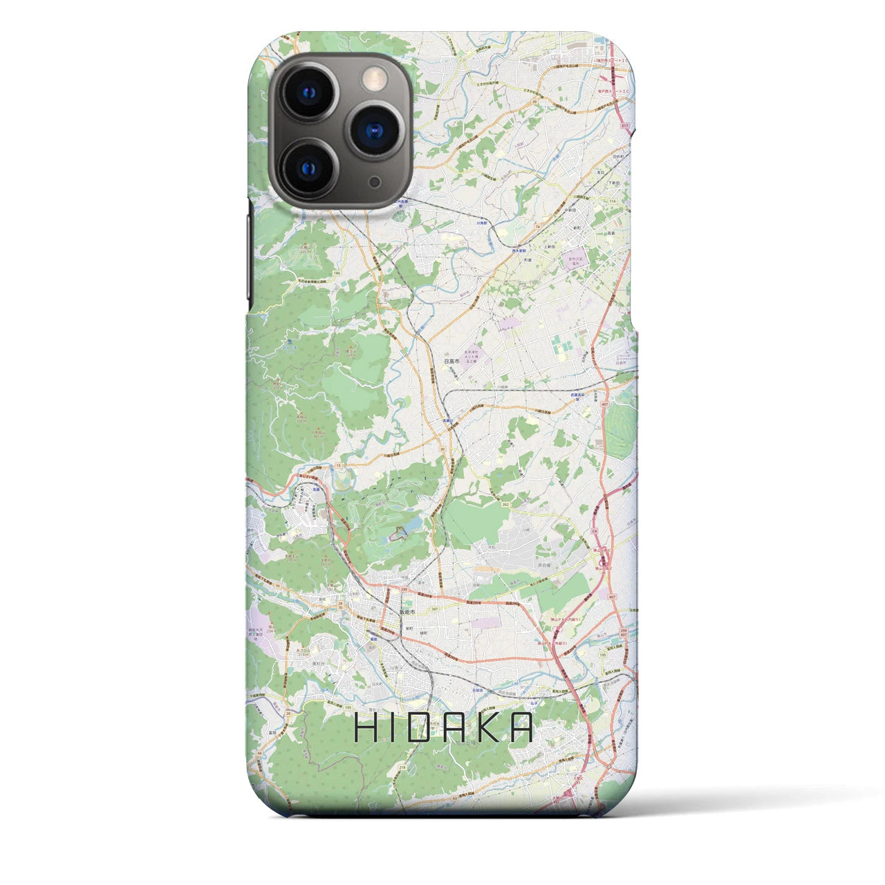 【日高(埼玉県)】地図柄iPhoneケース(バックカバータイプ)