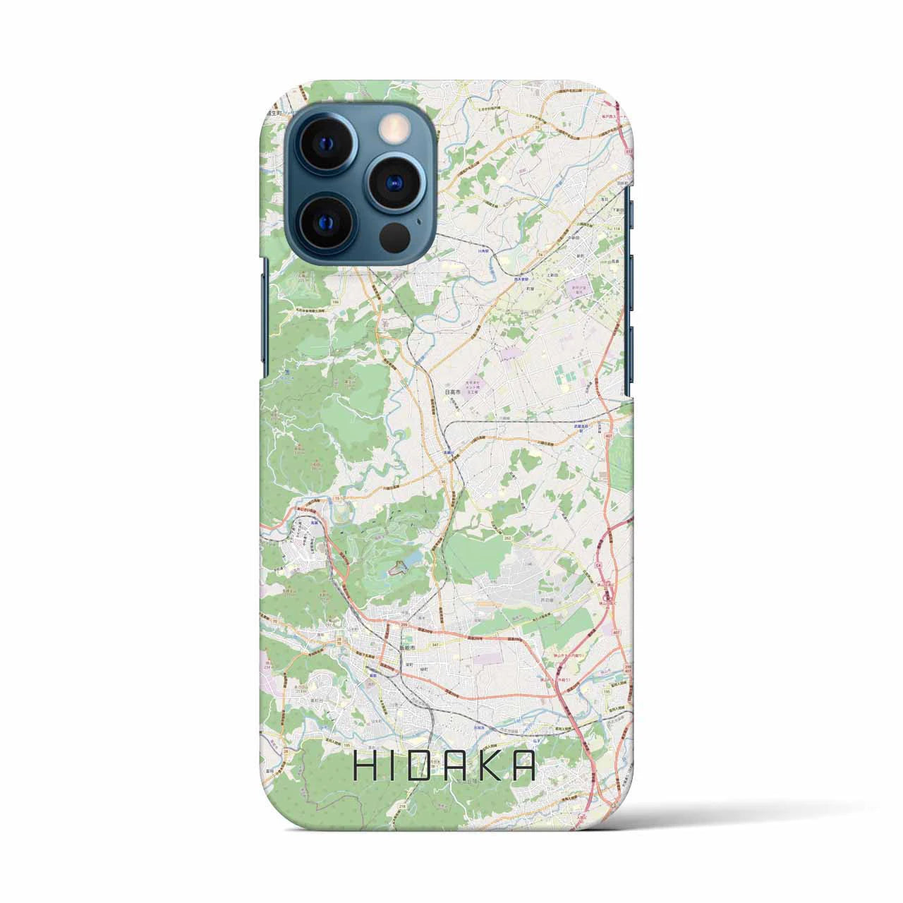 【日高(埼玉県)】地図柄iPhoneケース(バックカバータイプ)
