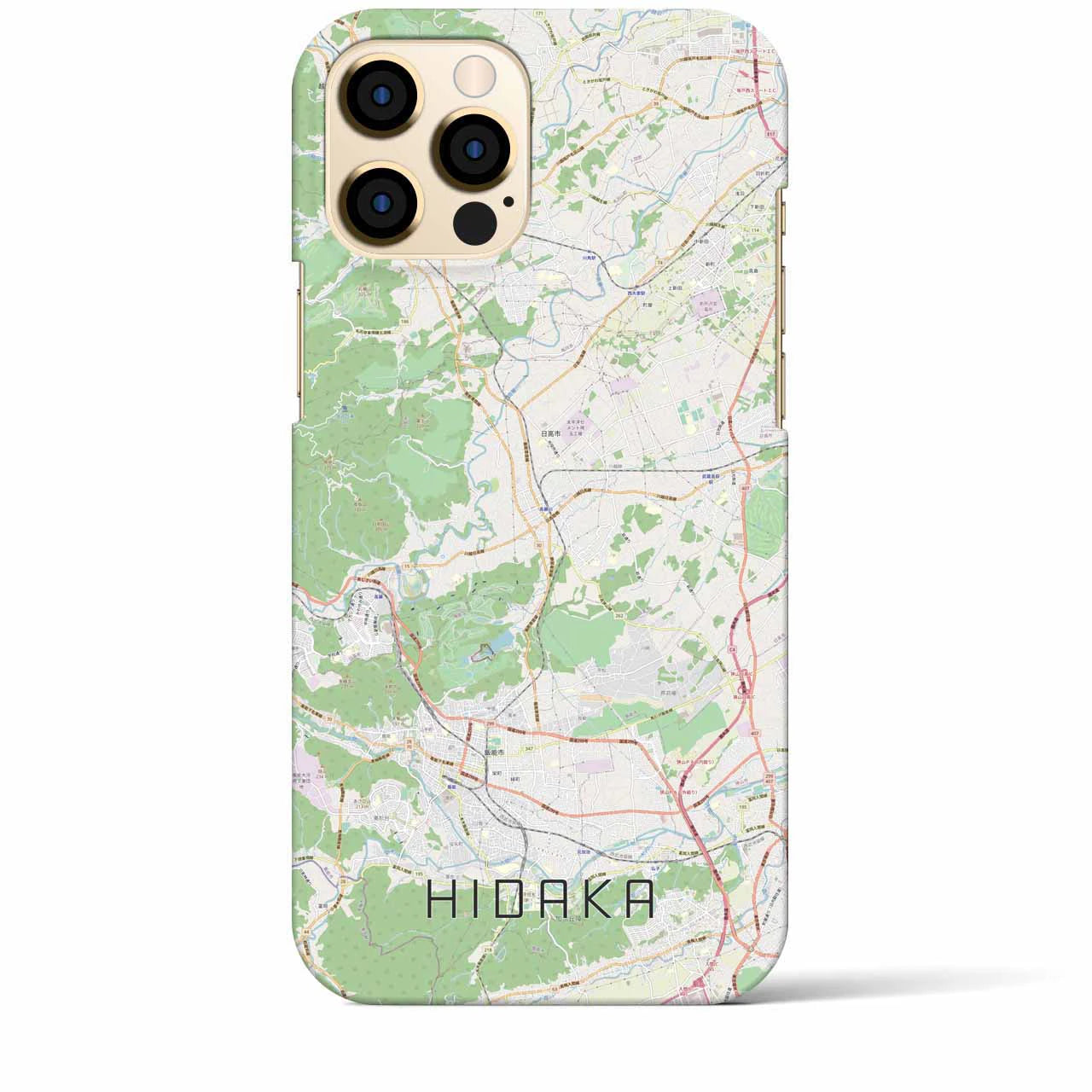 【日高(埼玉県)】地図柄iPhoneケース(バックカバータイプ)