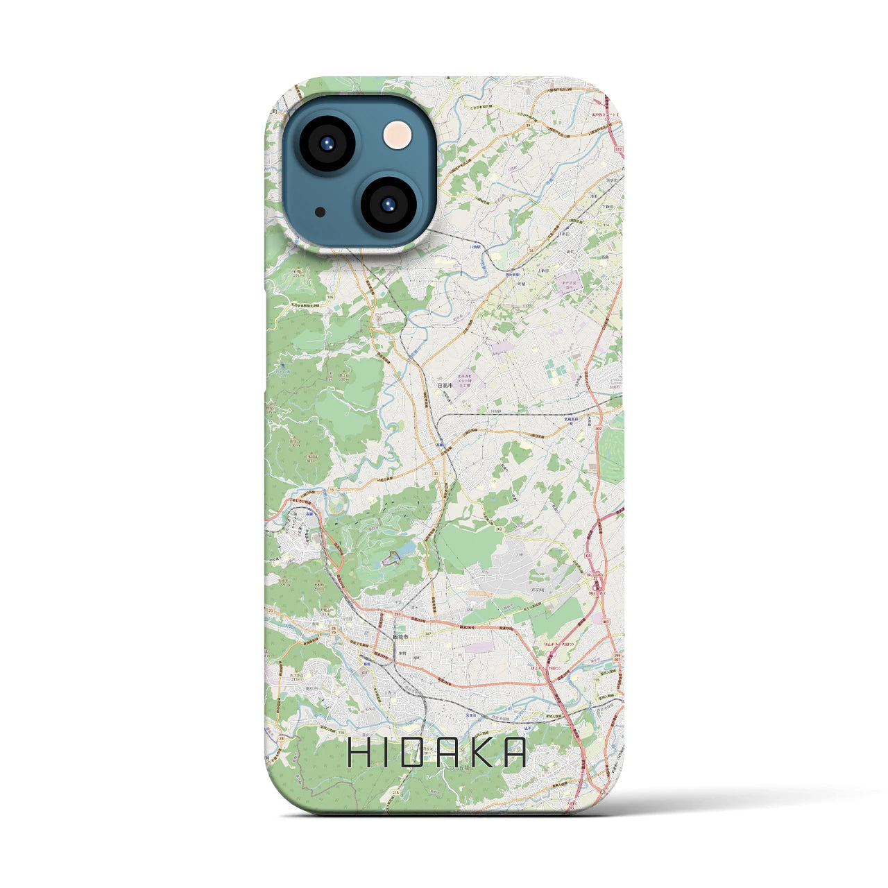 【日高(埼玉県)】地図柄iPhoneケース(バックカバータイプ)